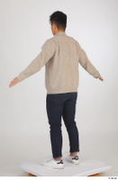  Yoshinaga Kuri blue jeans brown sweater casual dressed standing white sneakers white t shirt whole body 0012.jpg